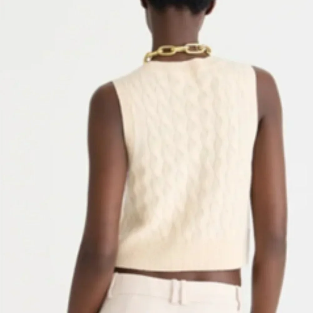 JCrew Cashmere cropped cable-knit sweater-vest - Size S - Picture 3 of 8